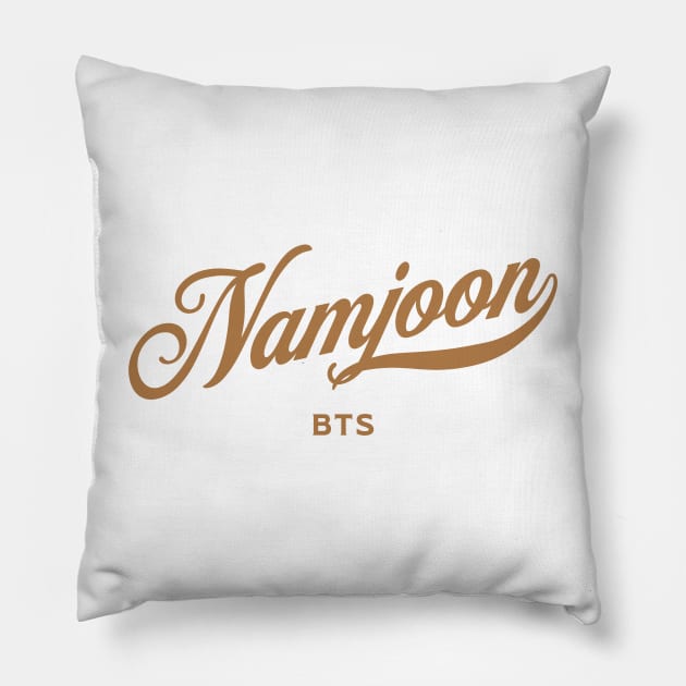 BTS Kim Namjoon RM baseball typography Pillow by Oricca