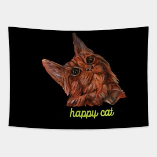 happy cat for cat lovers Tapestry