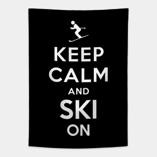 Keep Calm and Ski On Tapestry