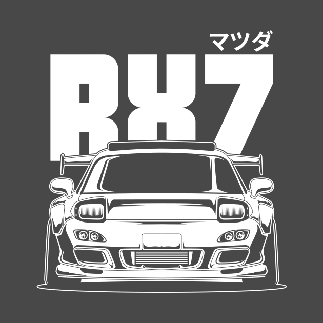 Mazda RX7 White Print by cturs