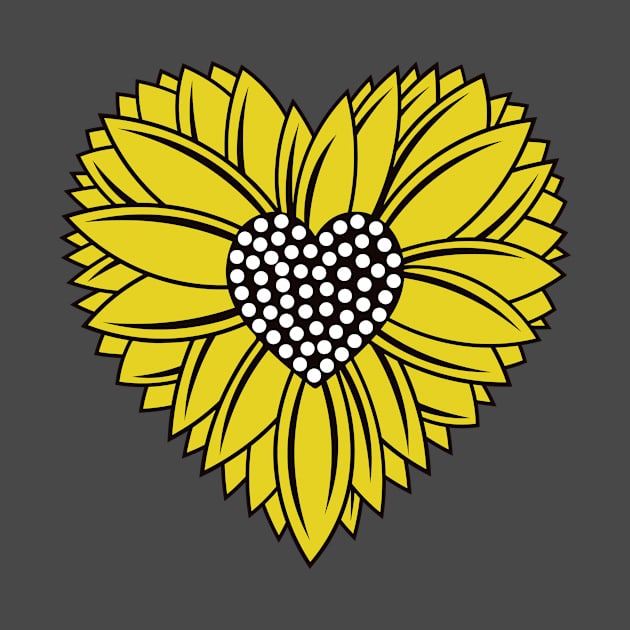 Love Heart Shaped Sunflower by GupShup