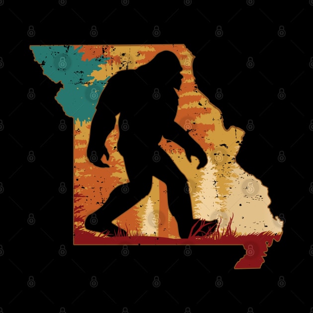 Bigfoot Retro Vintage Sasquatch Missouri by ryanjaycruz