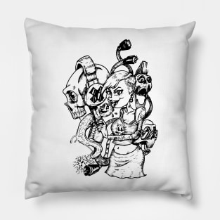 punk skull girl Pillow