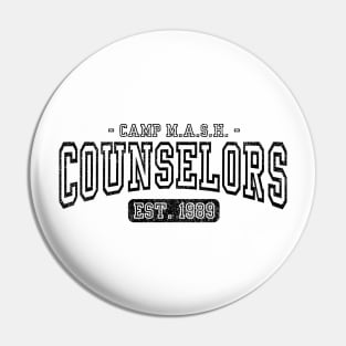 Camp Mash Counselor Varsity Black Pin