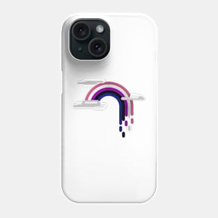 Gender Fluid Pride Flag Minimalist Drip Rainbow Design Phone Case