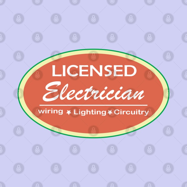 Licensed Electrician promo Sticker for Lighting  wiring and circuit work of Electrician and technicians by ArtoBagsPlus