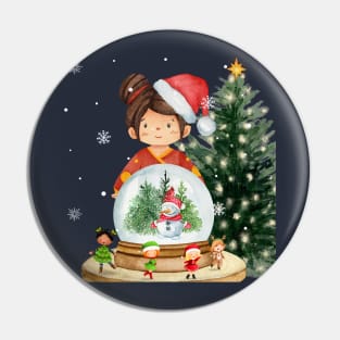 Little Girl's Christmas Night Pin