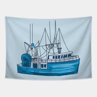 Old Fishing Boat Tapestry