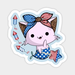 4th of July cat Magnet