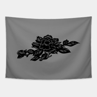 Black rose flower illustration. Tapestry