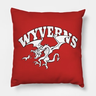 Wyverns mascot (b&w) Pillow