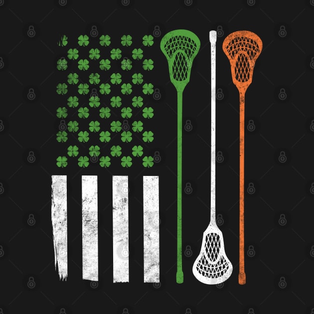 St Patrick's Day lacrosse Irish American Flag Gift by HCMGift