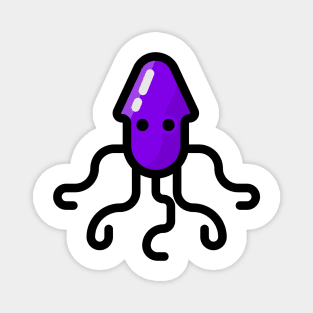 Swimming Octopus Squid Purple Magnet