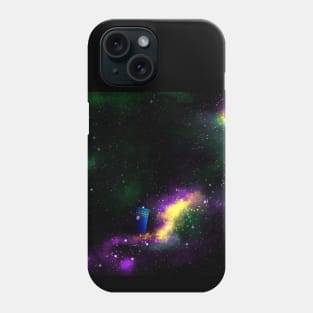 Purple & Green Nebula TARDIS Phone Case