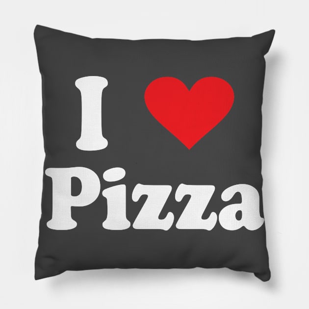 Funny I love Pizza Heart Design Pillow by CoApparel