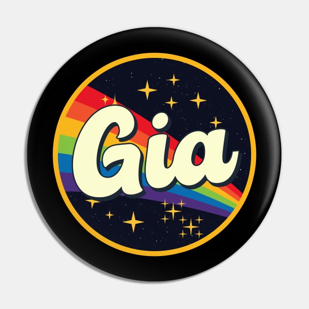 Gia // Rainbow In Space Vintage Style Pin by LMW Art