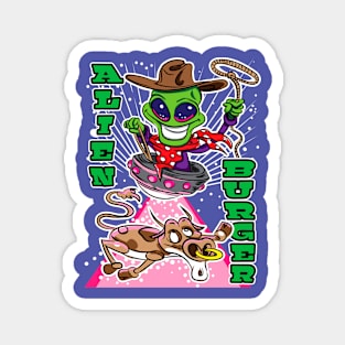 Alien Burger Alien Abduction Cow Magnet