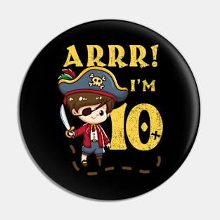 10th Birthday Pirate Captain Pin