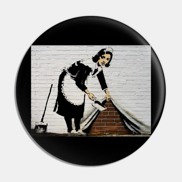 Banksy Cleaning Lady Pin by truefriend