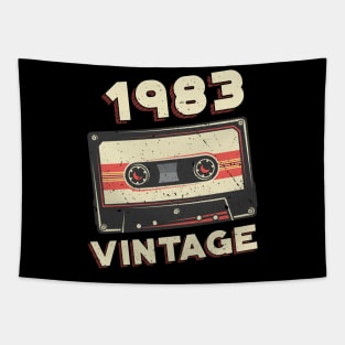 Vintage 1983 Retro Cassette Tape 37th Birthday Tapestry