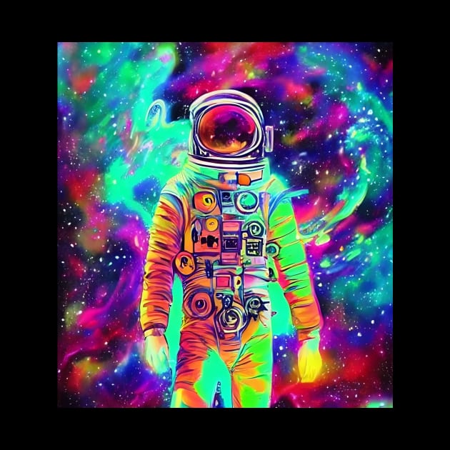 Vibrant Astronaut & Galaxy by Alien Positive+ LLC.