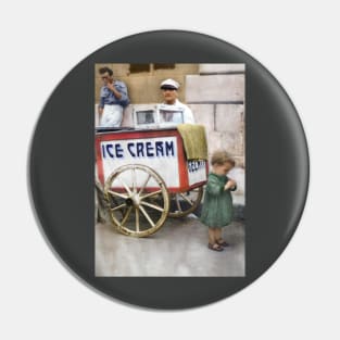 Italy, San Severo. Ice Cream Cart, 1944 Pin