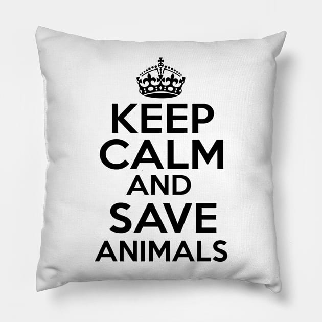 Keep Calm Save Animals Pillow by MartinAes