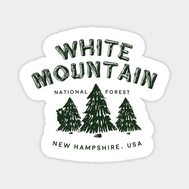 Vintage White Mountains Forest Nature New Hampshire Magnet by luckybengal