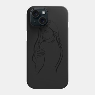 Simple And Aesthetic One Line Art Woman Phone Case