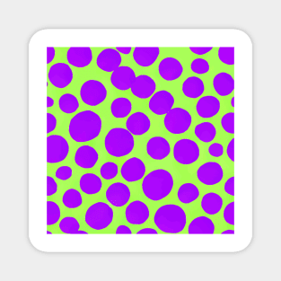 Purple spots on lime green Magnet