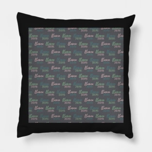 Llama Drama Pink Green Blue Pastel Pillow