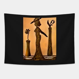 Lady is in Silhouette Tapestry