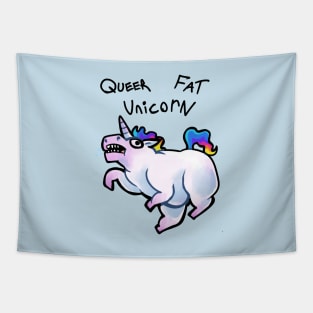 Queer fat unicorn Tapestry