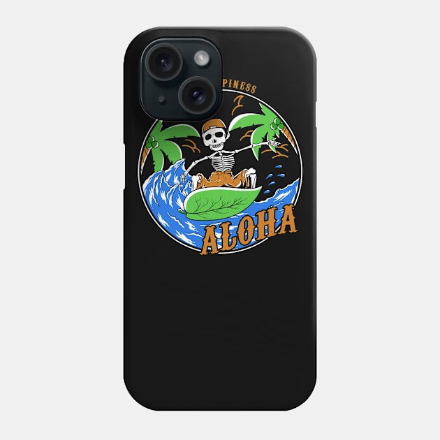 Surfing skull Phone Case by Darts design studio