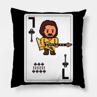 Pixelrockstars Seven of Clubs Playing Card Pillow