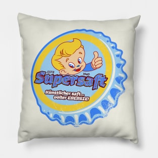 Retro Vintage Supersaft Soda Bottlecap Pillow