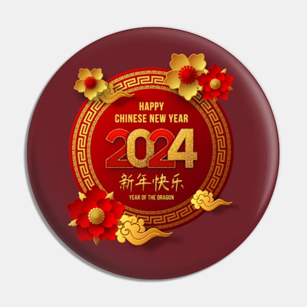 Lunar New Year 2024 The Year Of Dragon 2024 Men Women Kids Pin by AimArtStudio