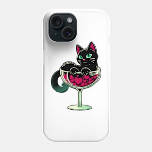 Valentines day cat bath in hearts Phone Case