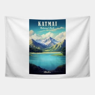 Katmai National Park Travel Poster Tapestry