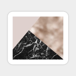 Layered rose gold and black campari marble Magnet