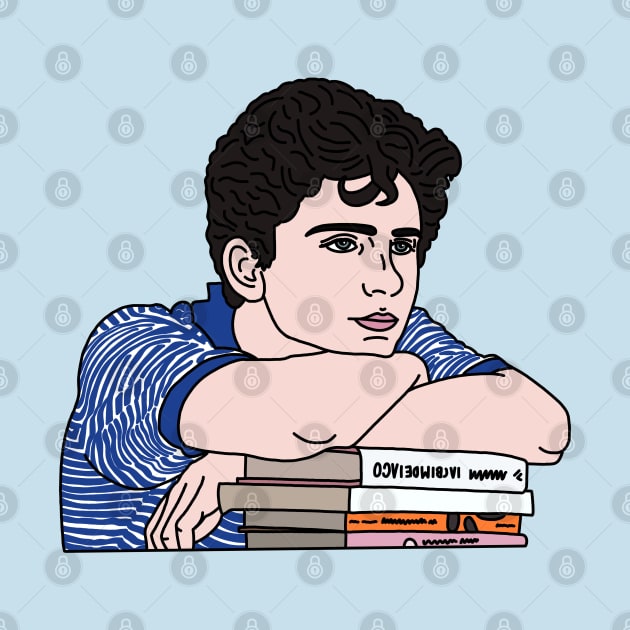 Elio with Books by Eclipse in Flames