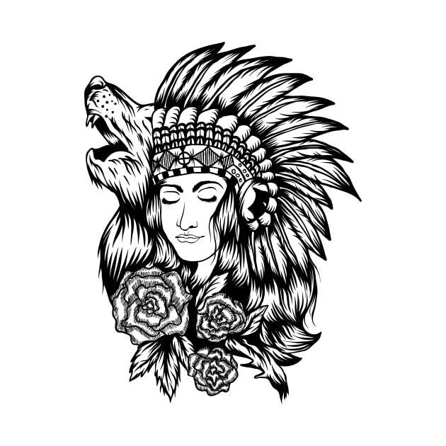 Native American (Injun) Wolf Girl by Wear Your Story