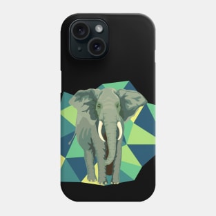 Elephant with geometric background Phone Case