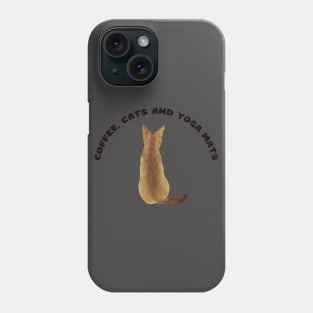 Coffee cats and yoga mats funny yoga and cat drawing Phone Case