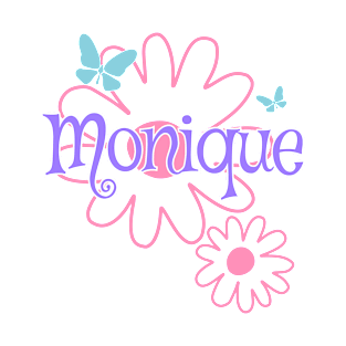 Monique Girls Name Daisy Butterflies T-Shirt