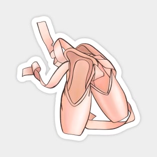 pink pointe shoes Magnet