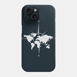 World Map Compass Phone Case