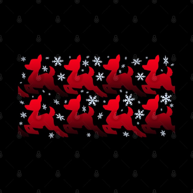 Gift Wrapp'd - Red Deer, Black Background by K-Tee's CreeativeWorks