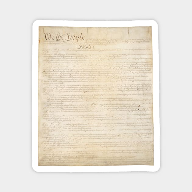 We The People, Page One of the Constitution of the United States Magnet by MasterpieceCafe