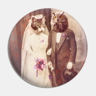 Owl and Pussycat Wedding purple Pin